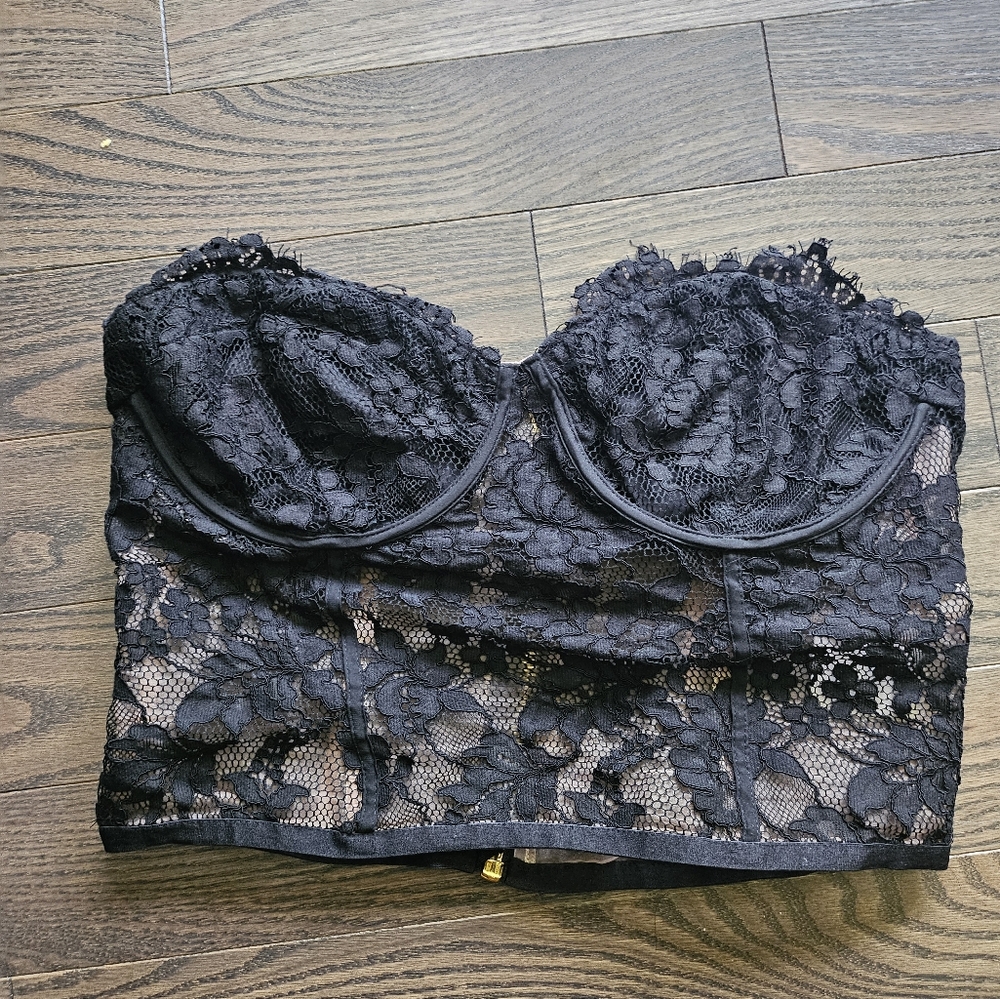 Express Black Lace Bandeau Top